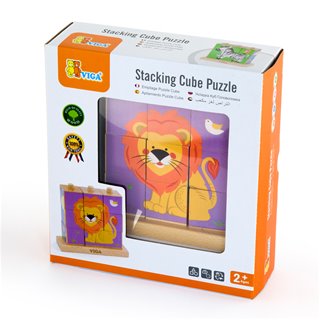 Stacking cube puzzle - wild animals - 9 pieces
